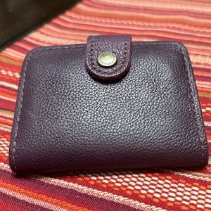 Portland Leather Mini Bifold Wallet | Plum | Genuine Leather